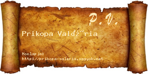 Prikopa Valéria névjegykártya